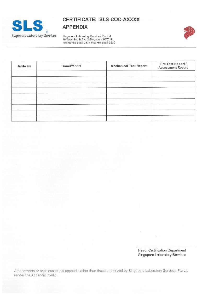 COC Appendix SLS Appendix